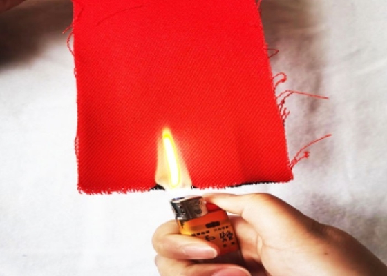 240-245gsm Twill Flame Retardant Fabric Non Flammable Oil Water Resistant Fabric Red